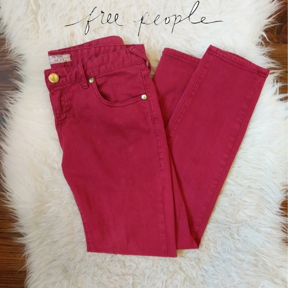 Free People Red Skinny Jeans size 28
